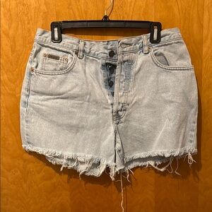 High Rise Vintage Light Blue Denim Shorts